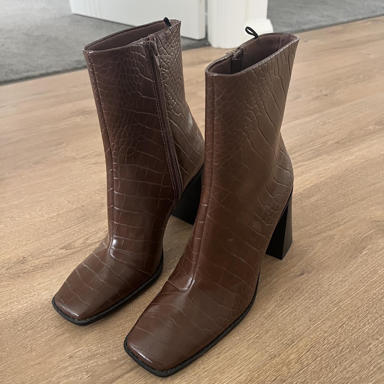 asos brown leather boots