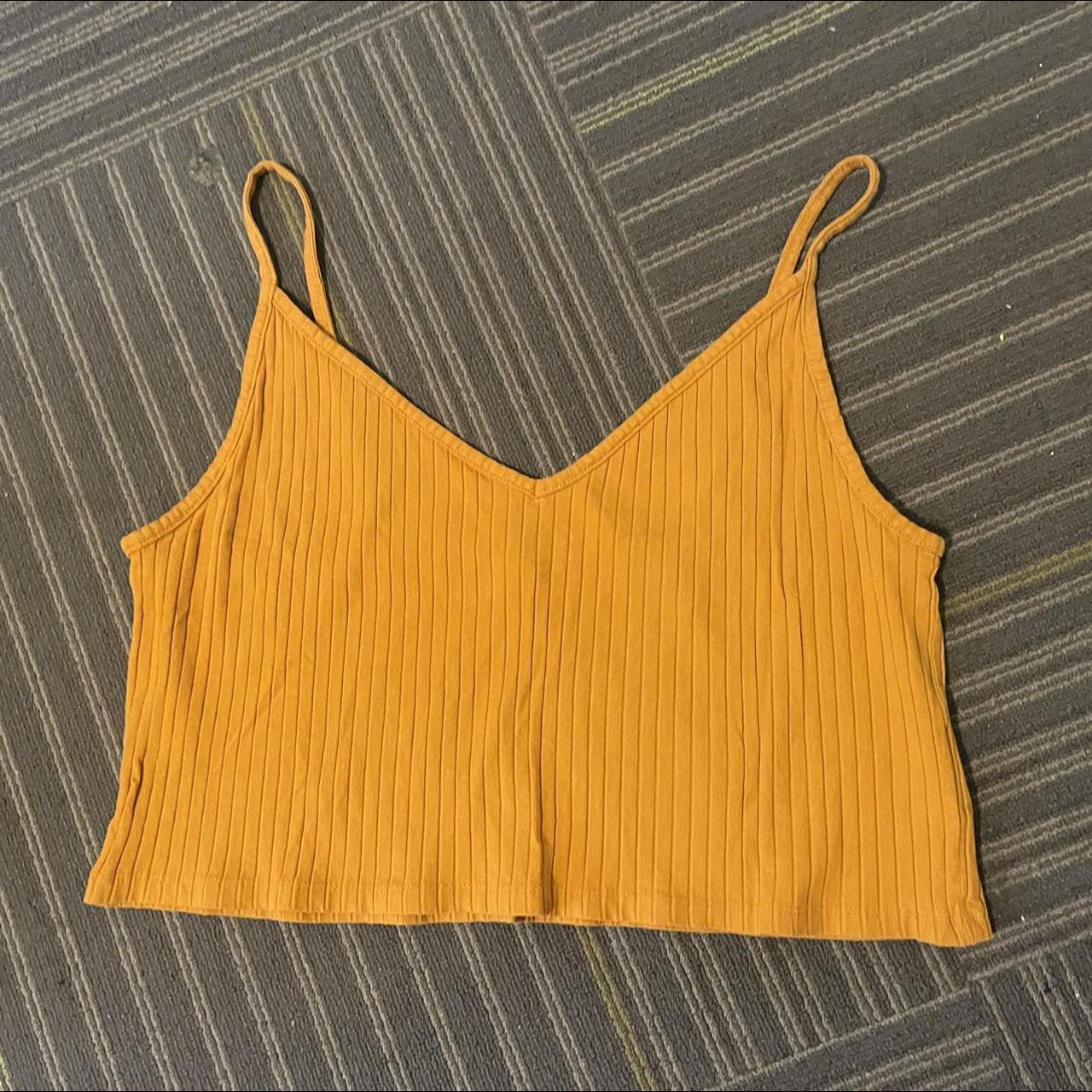 H&M Women's Yellow Crop-top | Depop