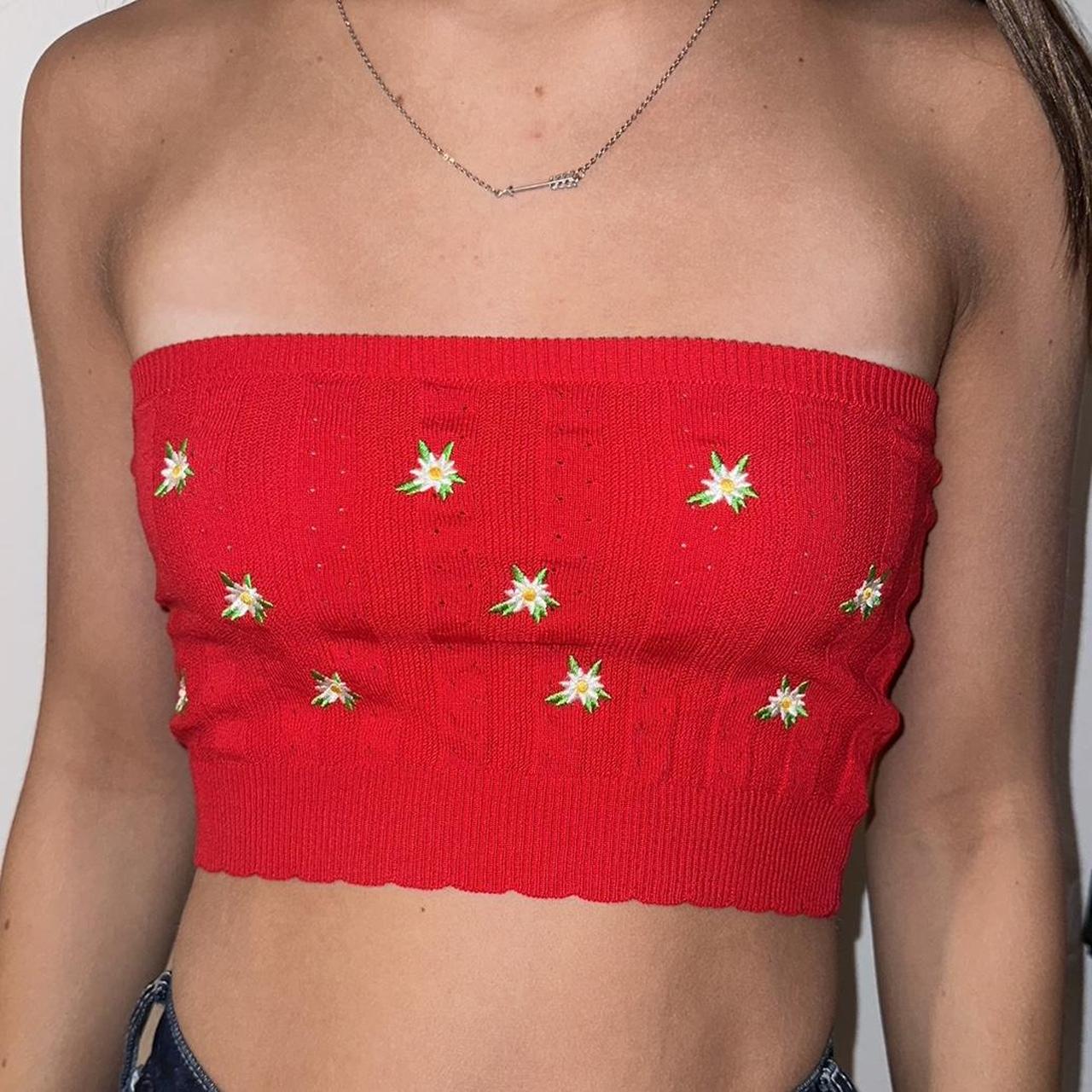 Hollister red shop tube top