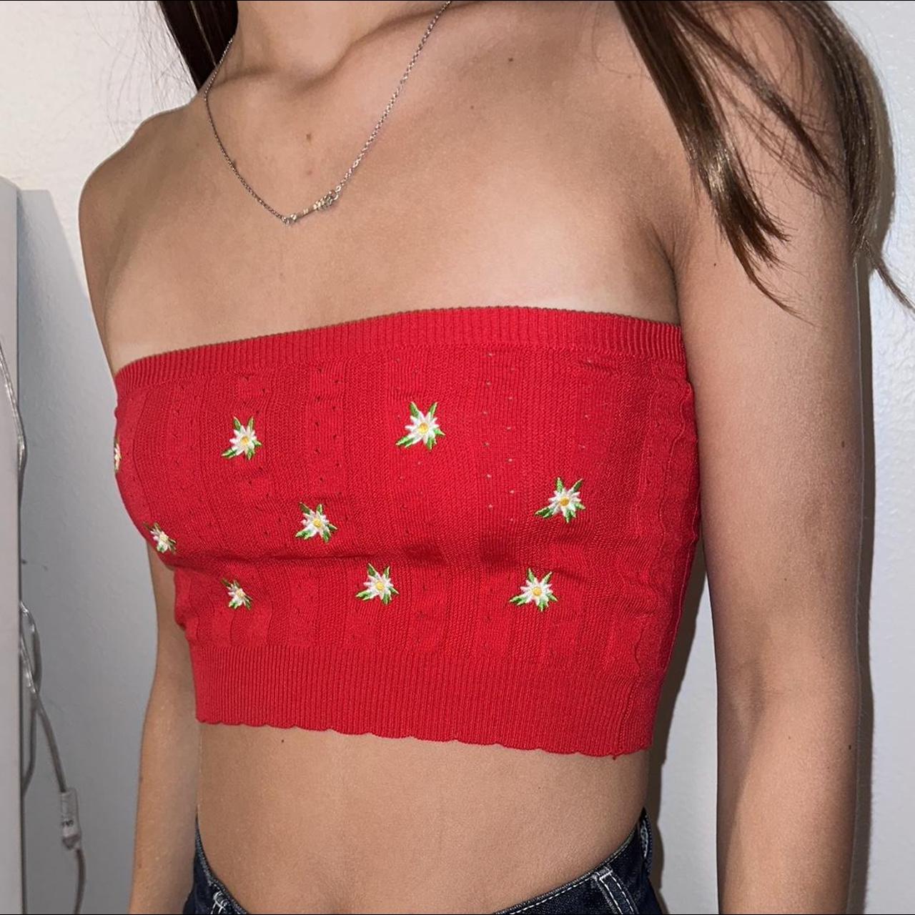 Hollister red shop tube top