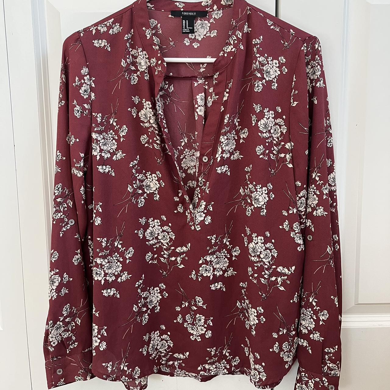 Burgundy blouse forever sales 21