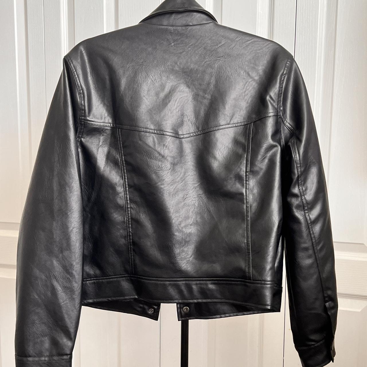 sebby collection black leather jacket