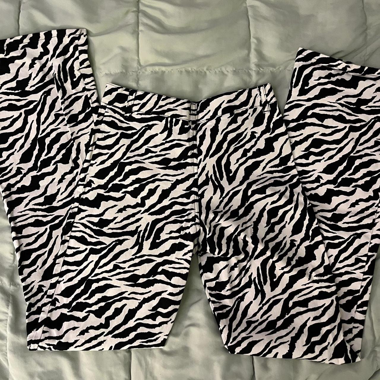 motel zebra flare jeans worn once Depop