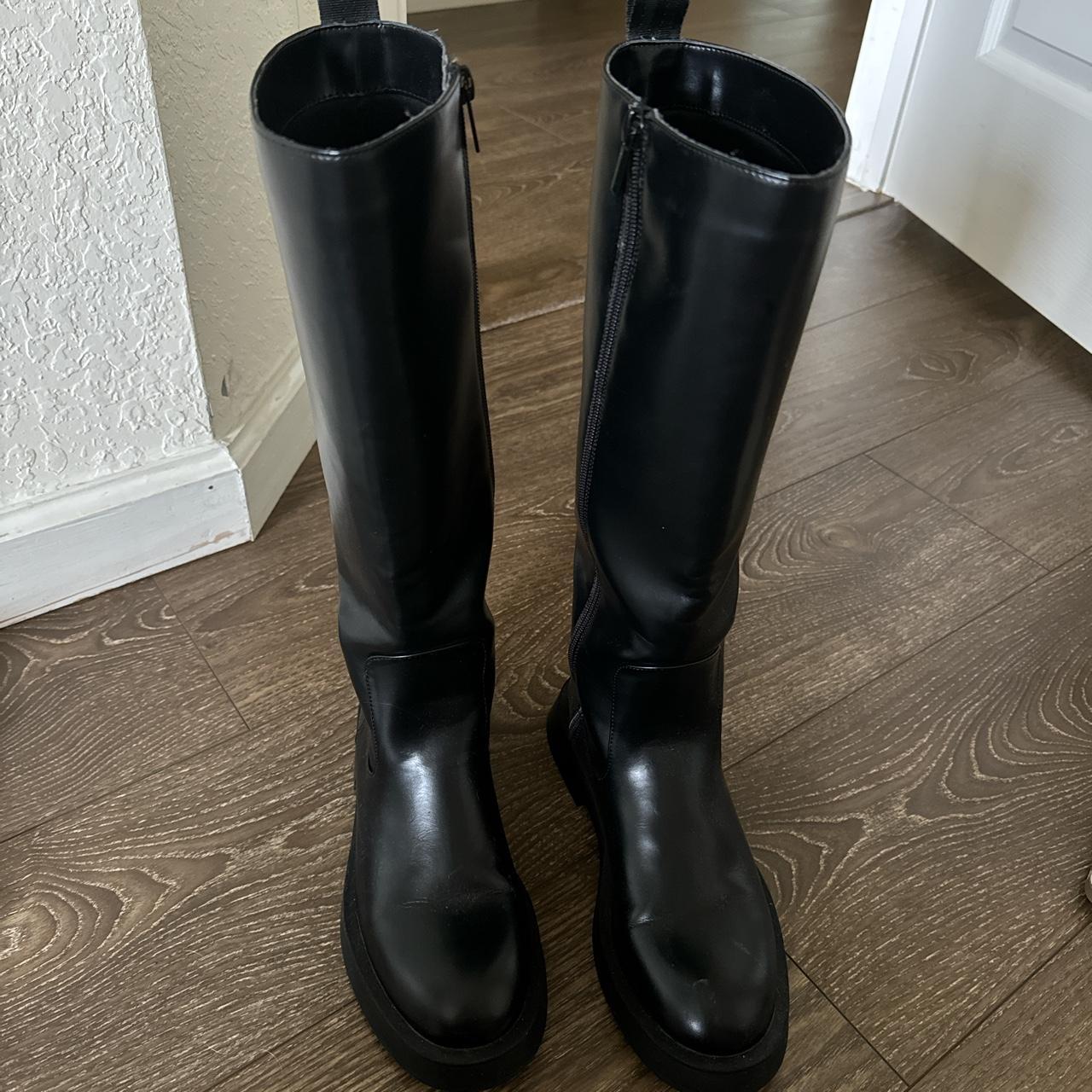 zara front zipper boots