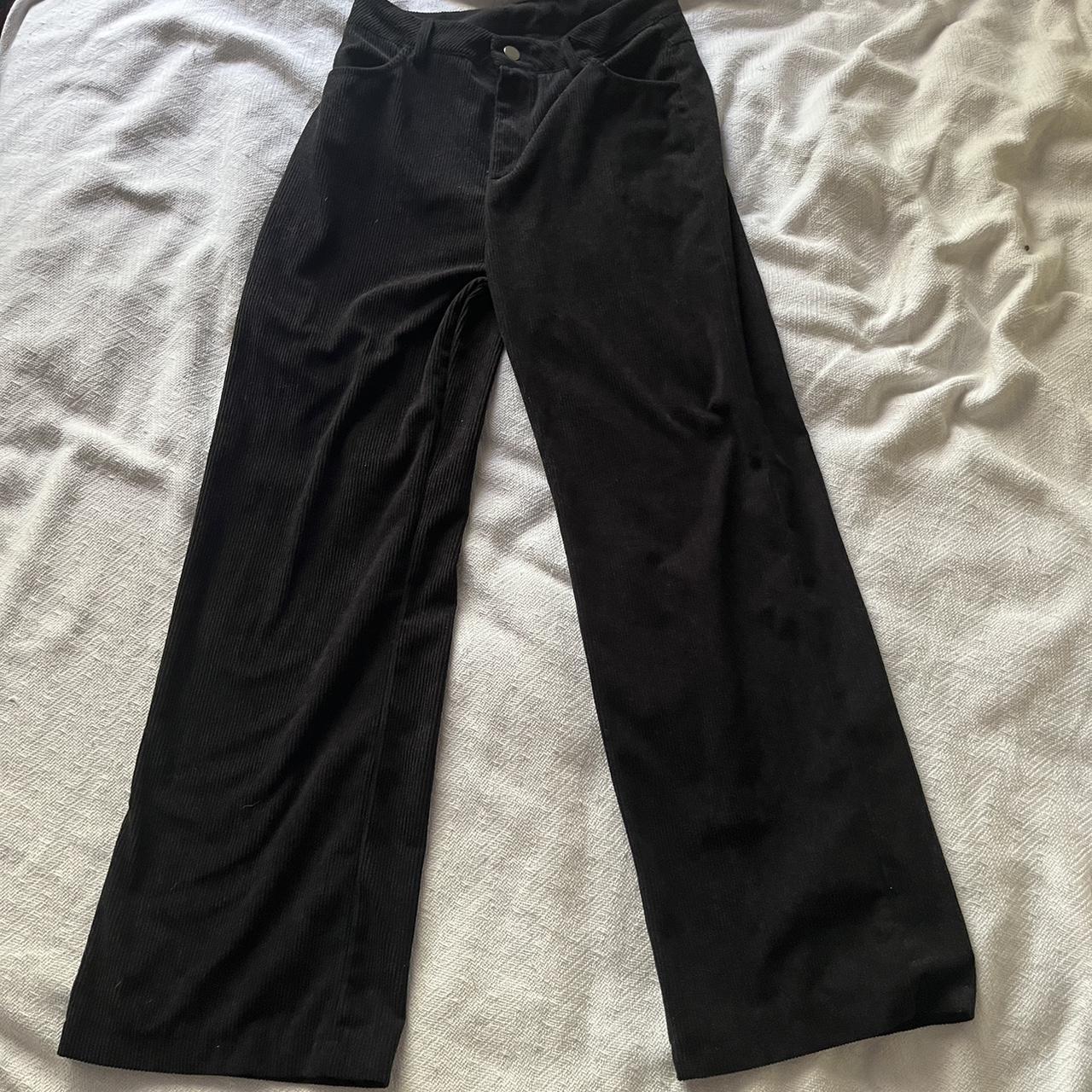 Black corduroy pants Pretty thin fabric so don’t... - Depop