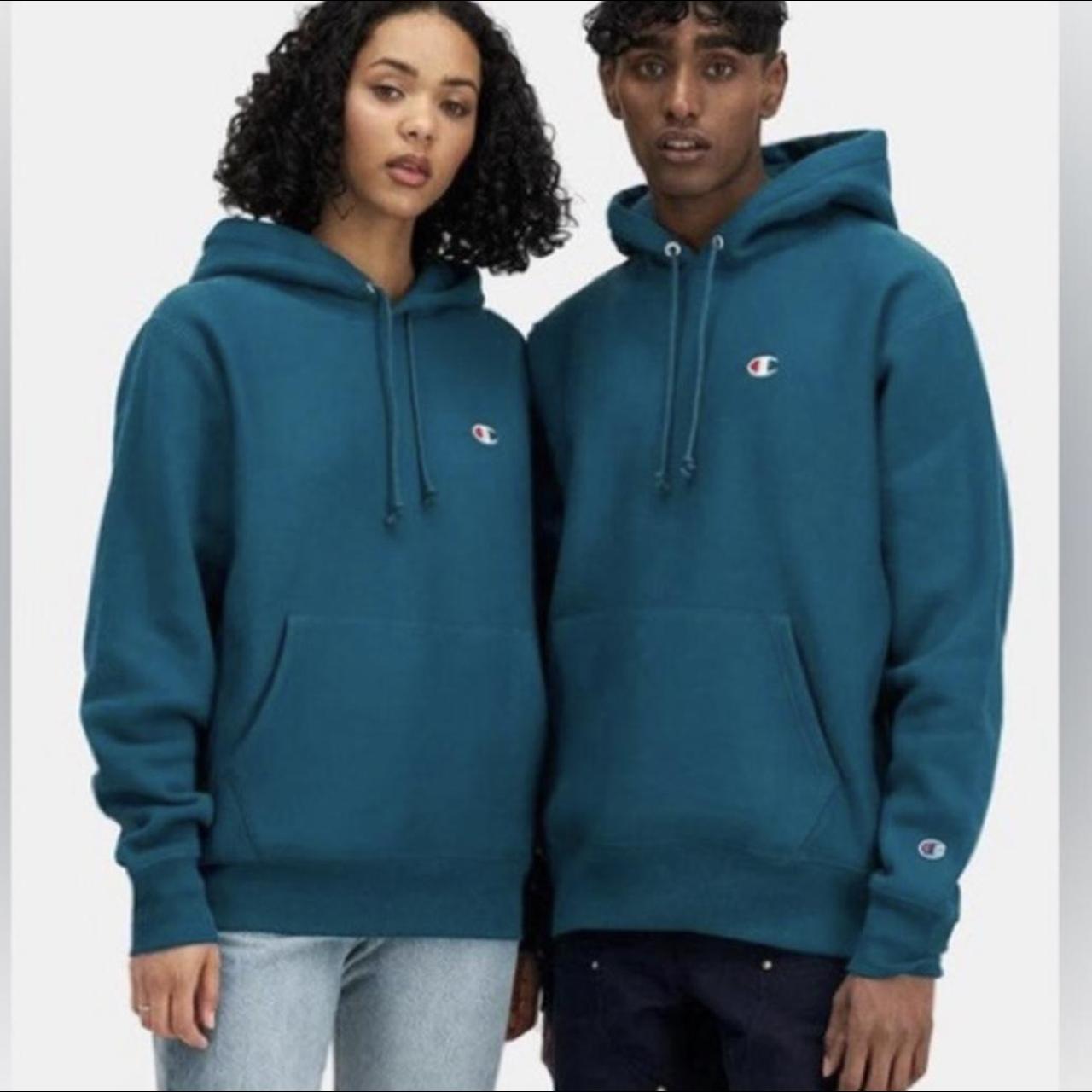 Emerald green champion sweater blue sale