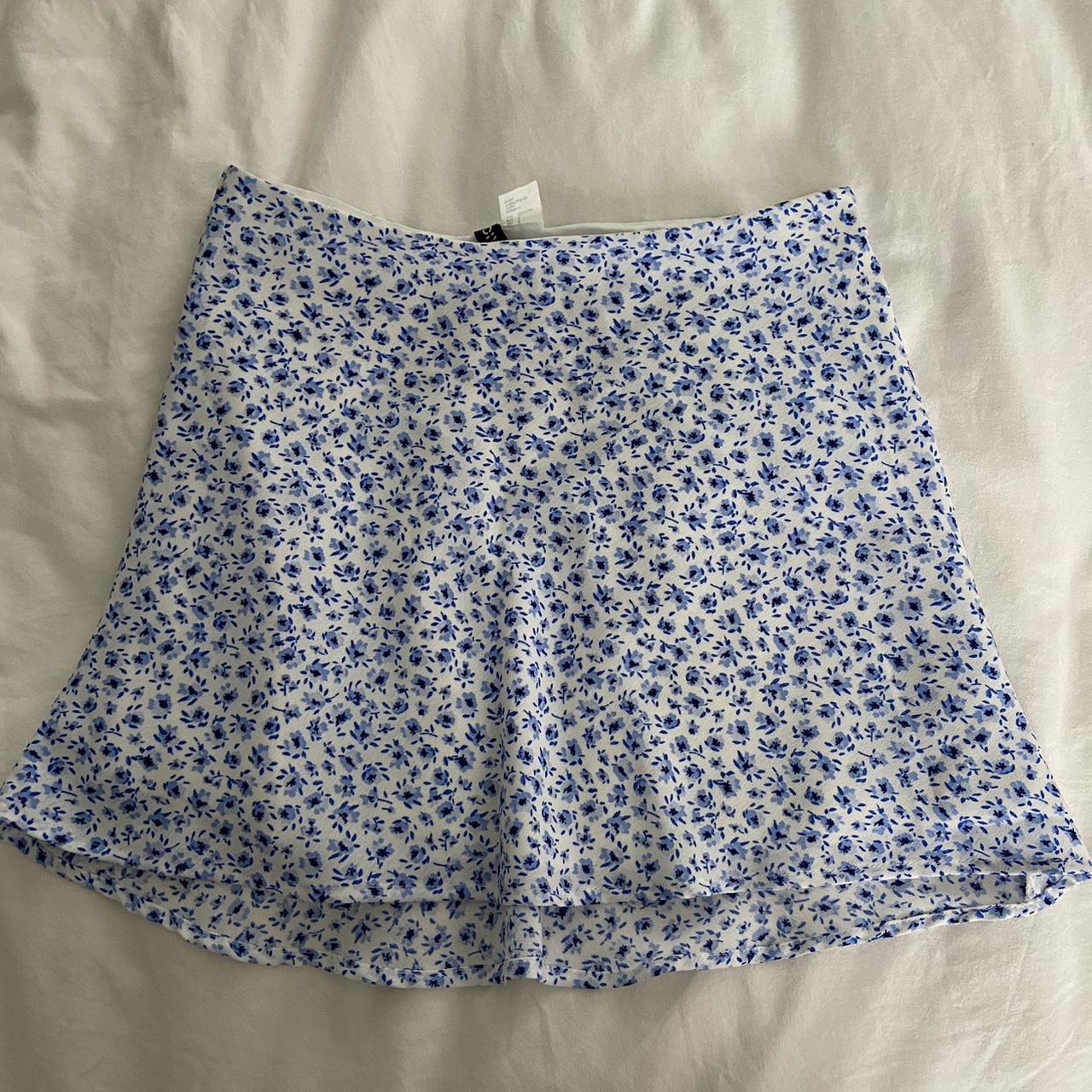 H&m blue floral clearance skirt