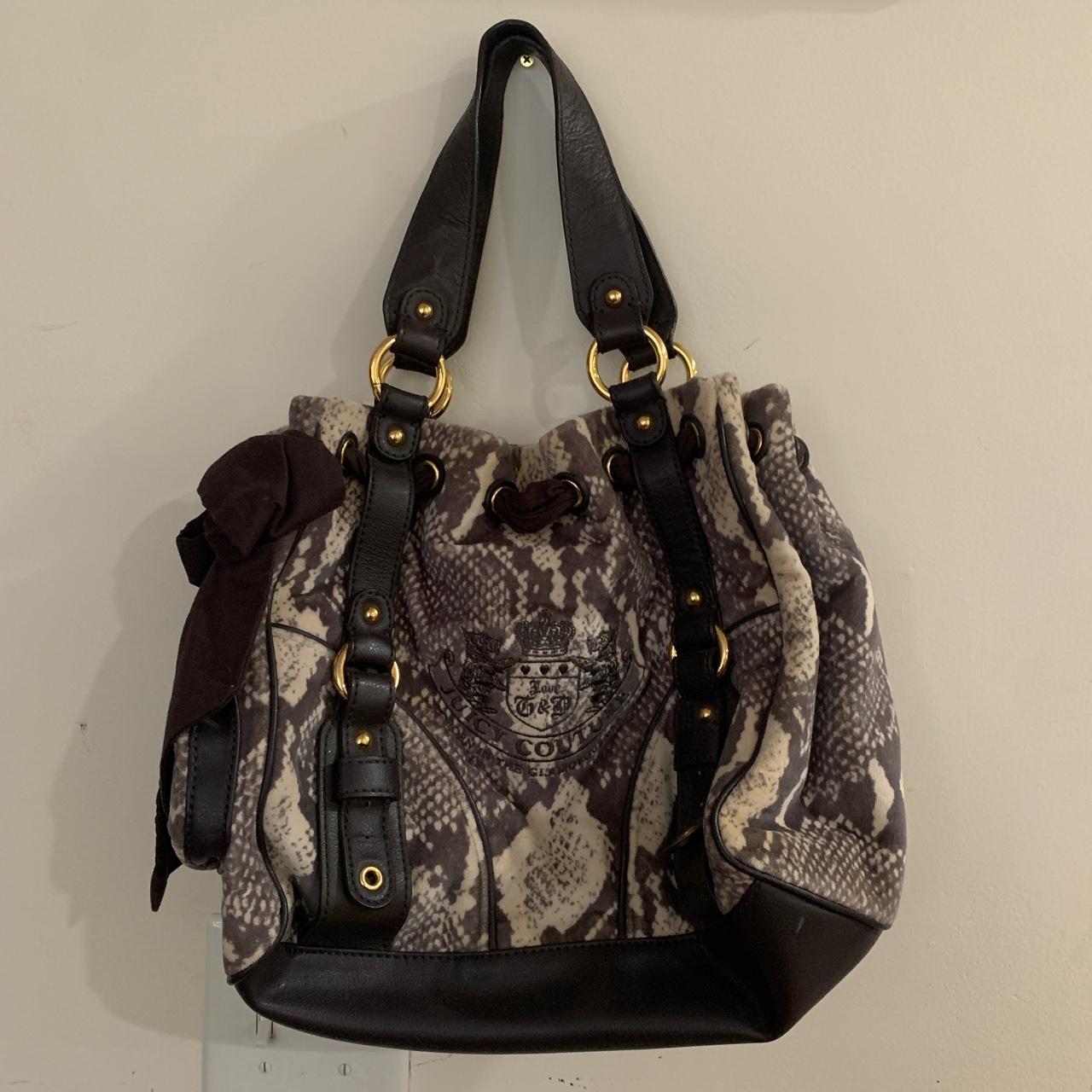 Juicy Couture gothic print gray black speedy bag. - Depop