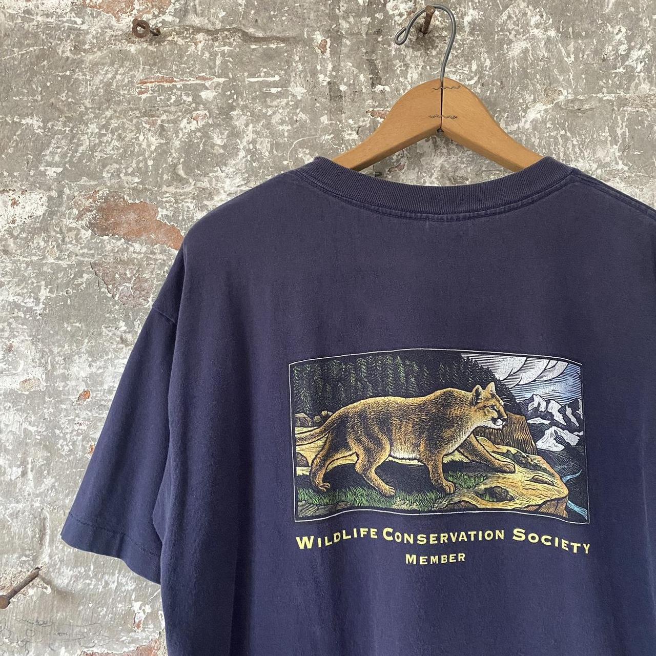 🛒 vintage 90's WILDLIFE CONSERVATION SOCIETY navy... - Depop