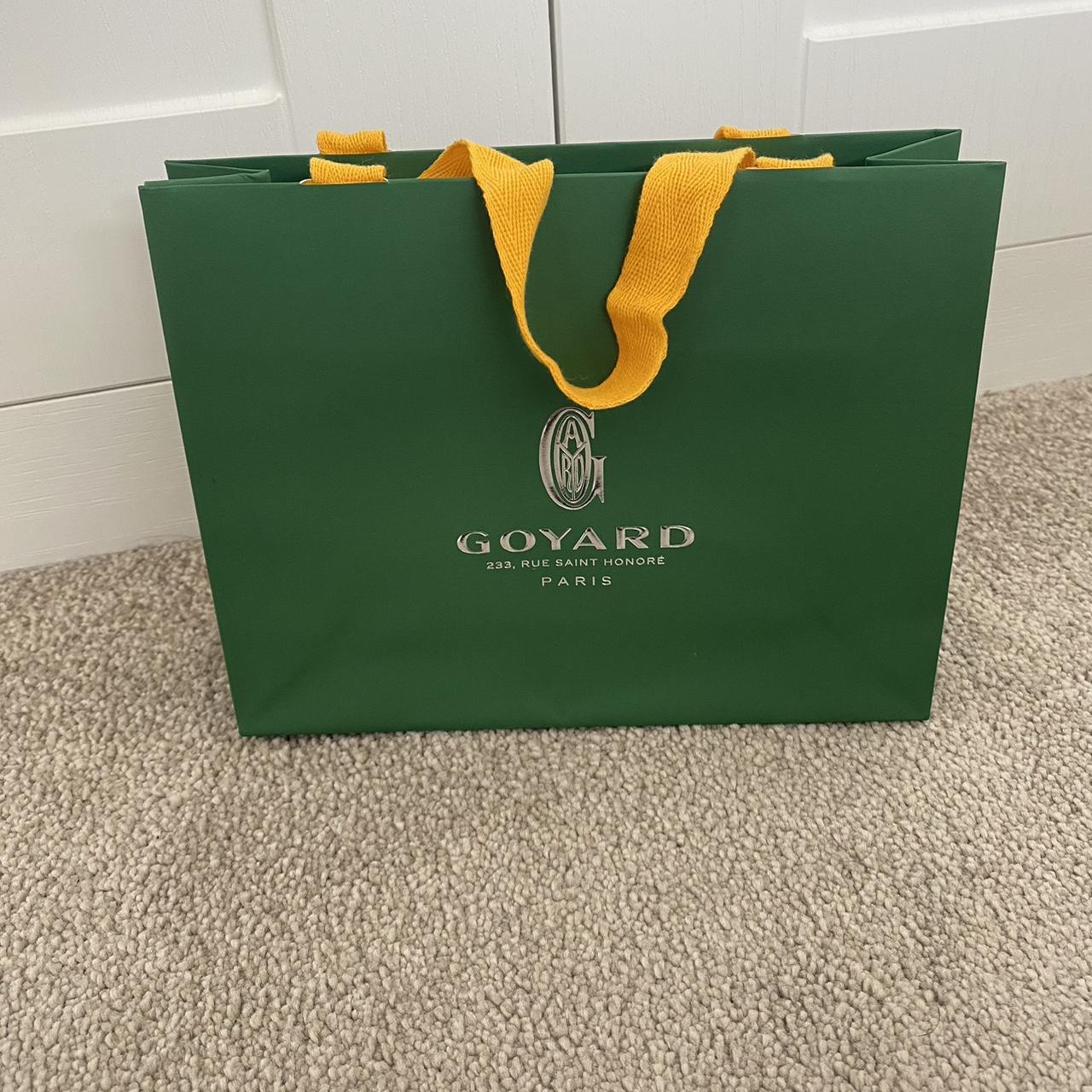 Goyard Women's Green and Yellow Bag Depop