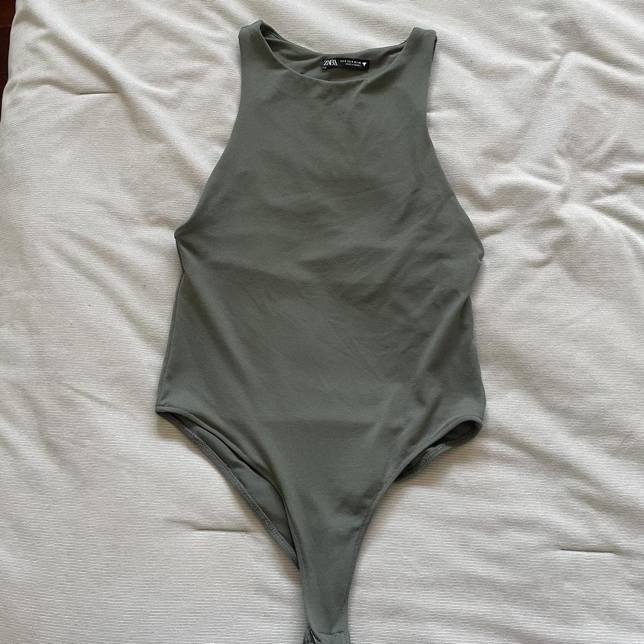 Zara halterneck bodysuit (green) super flattering... Depop