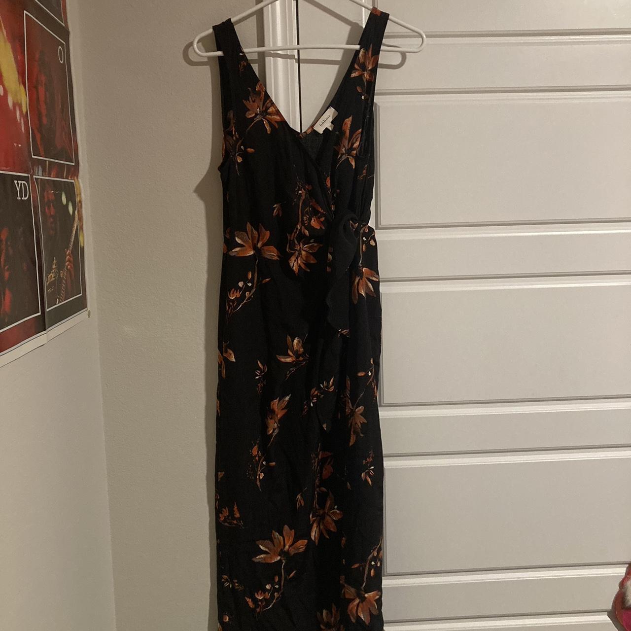 Women's Black and Orange Dress | Depop