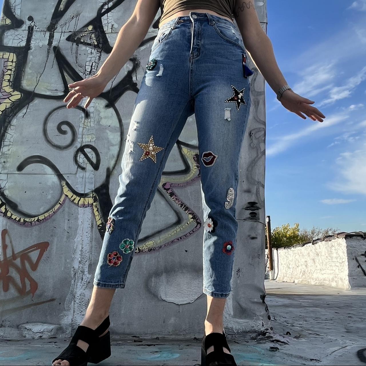 Vintage 80s Filippo-totti Unevenly Dyed High Waisted Jeans With Back Zipper Cigarette  Pants XS/S - Etsy