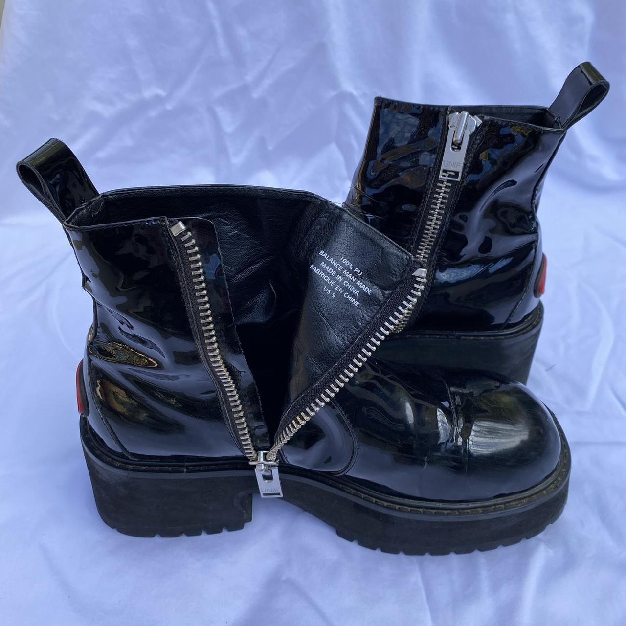 UNIF Dada Boots black platform boots with heel,... Depop