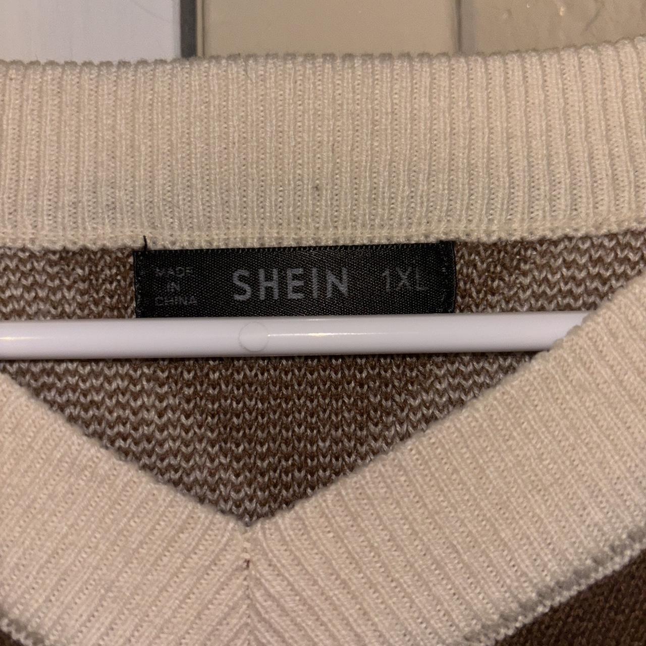 shein academia-core plus sized sweater #shein #brown... - Depop