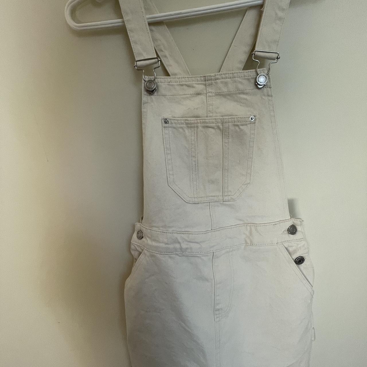 Primark cream denim dress dungarees Brand new Never... Depop