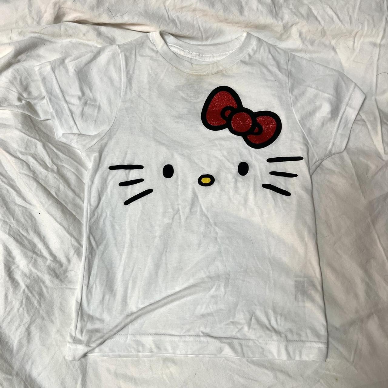 hello kitty baby tee cute y2k v form fitting great... - Depop