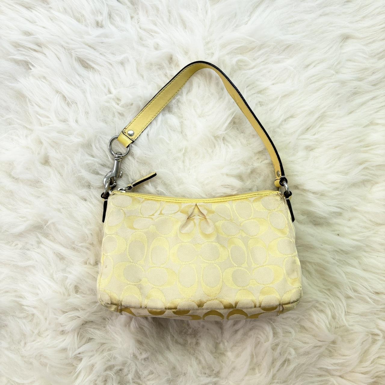 Vintage Coach Light Yellow Signature on sale Demi Bag