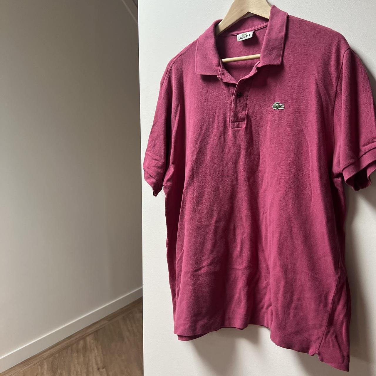 Lacoste Men s Fuchsia Polo Top F5191 size. Depop