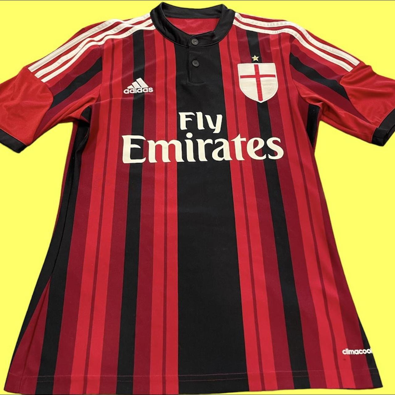 Mens Adidas 14-15 Red AC Milan Soccer Jersey Size Small - Depop