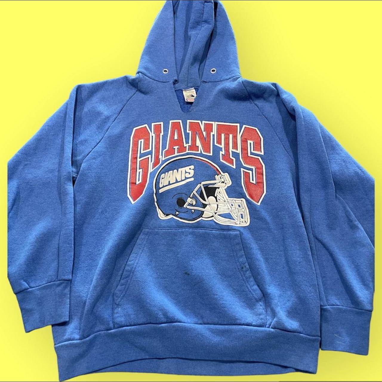 Vintage 90s Blue Fruit Of The Loom New York Giants... - Depop