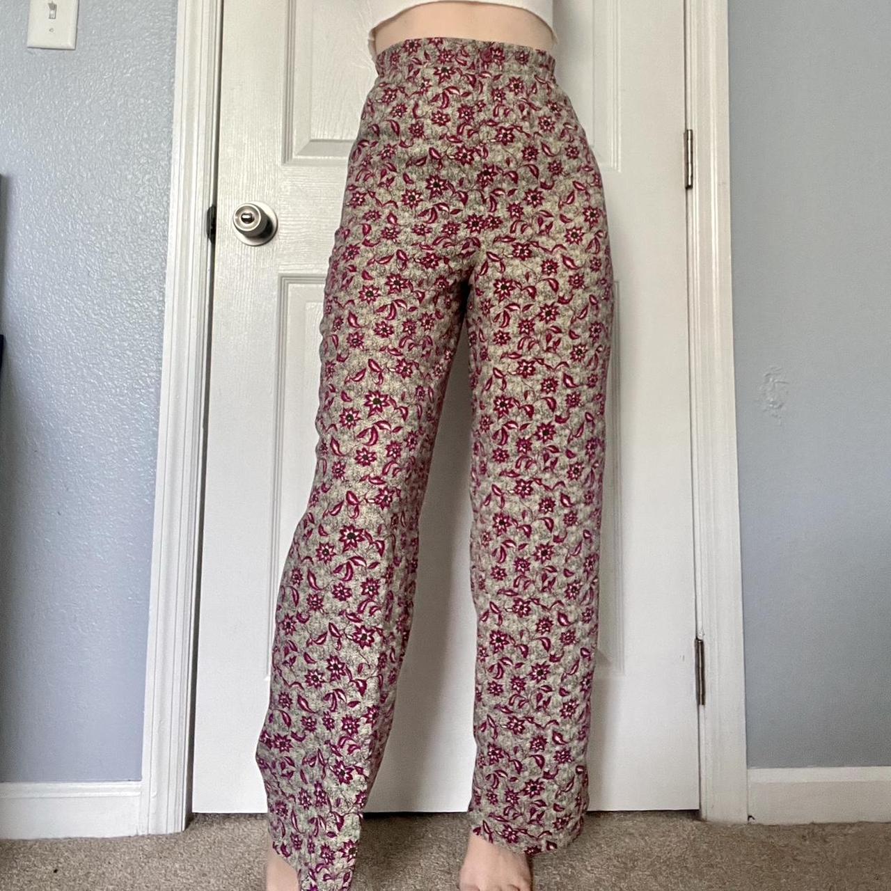 Super High Waisted Floral Wide Leg Pant