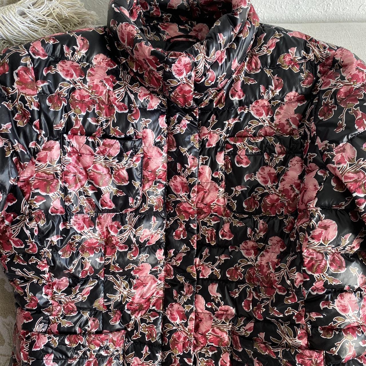 Lands End Floral Puffer Jacket Size on tag L... - Depop