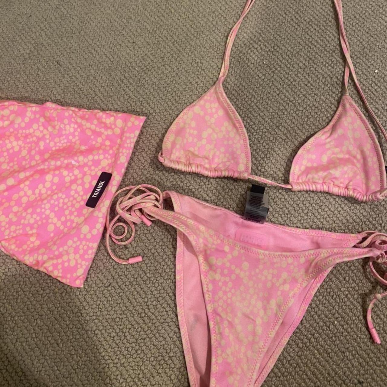 Triangl Pink And Yellow Dot String Bikinis Bottom Depop 5280