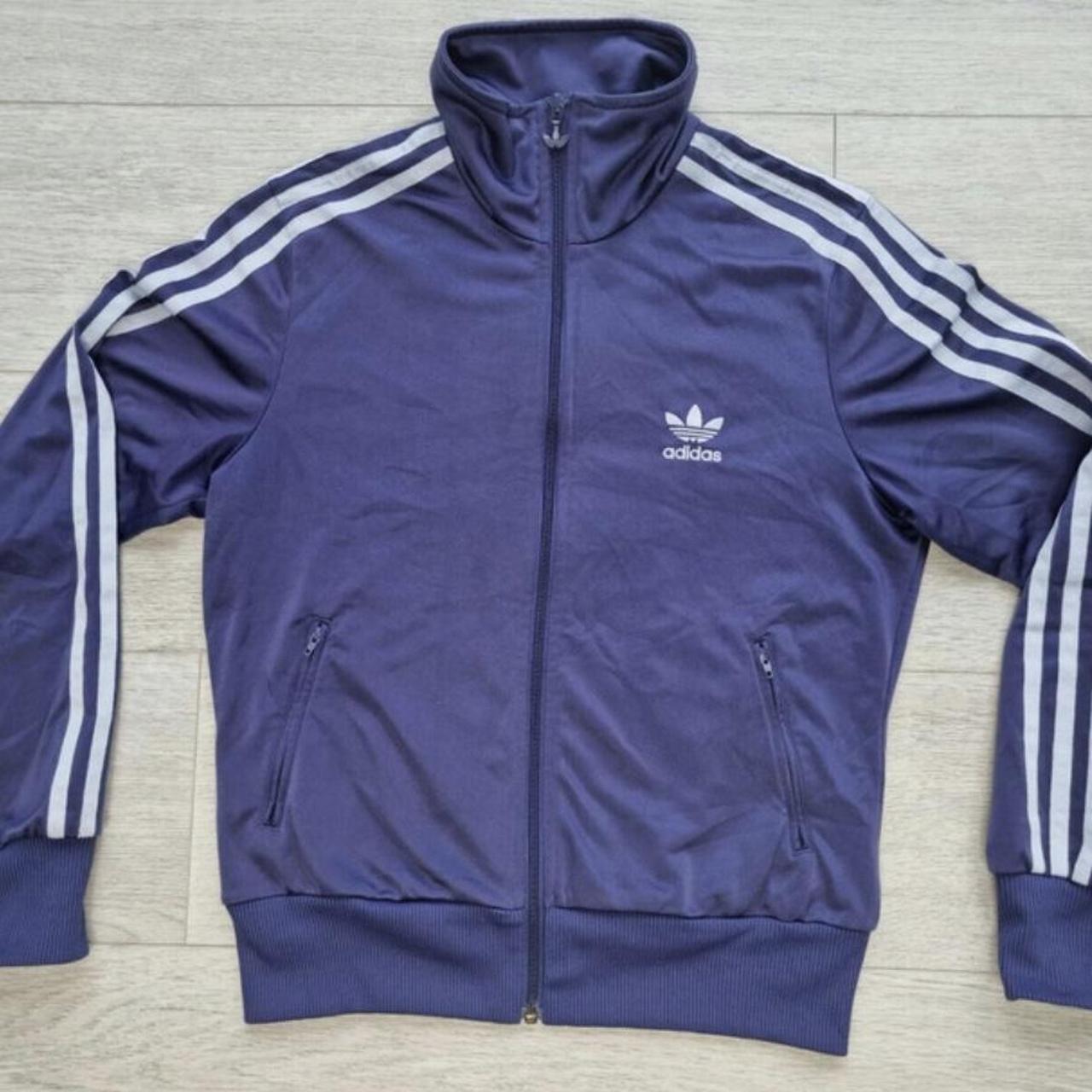 Vintage purple zip up jacket adidas embroidered... - Depop