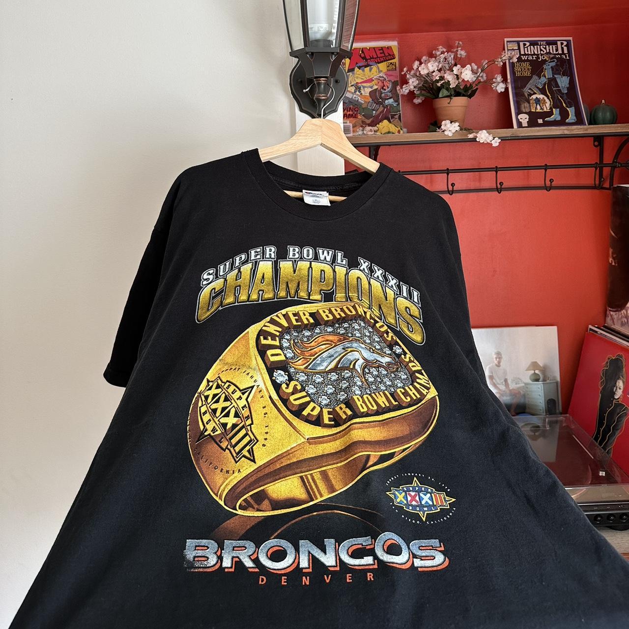 Vintage Denver Broncos Ring Shirt. The shirt is in - Depop