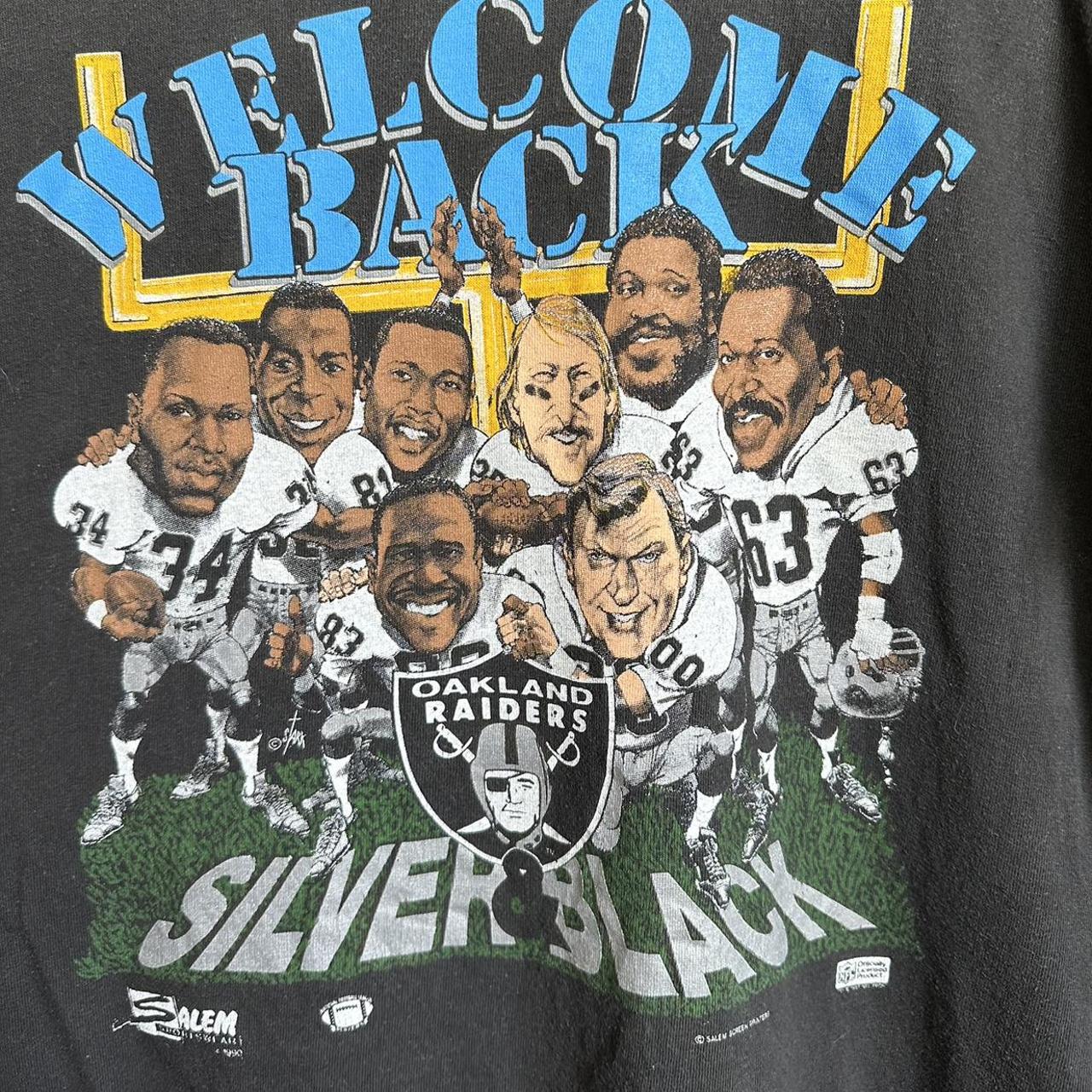 Vintage Oakland Raiders All Over Print T-Shirt Salem Sportswear Size Large  NEW