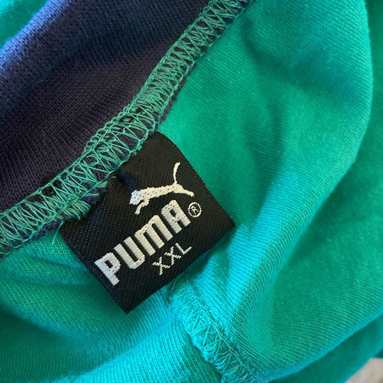 Green // blue vintage 00s Puma shorts Size XXL... - Depop