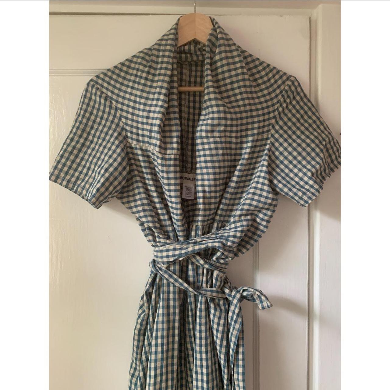 Caron Callahan Jocelyn Dress in blue gingham. Size Depop