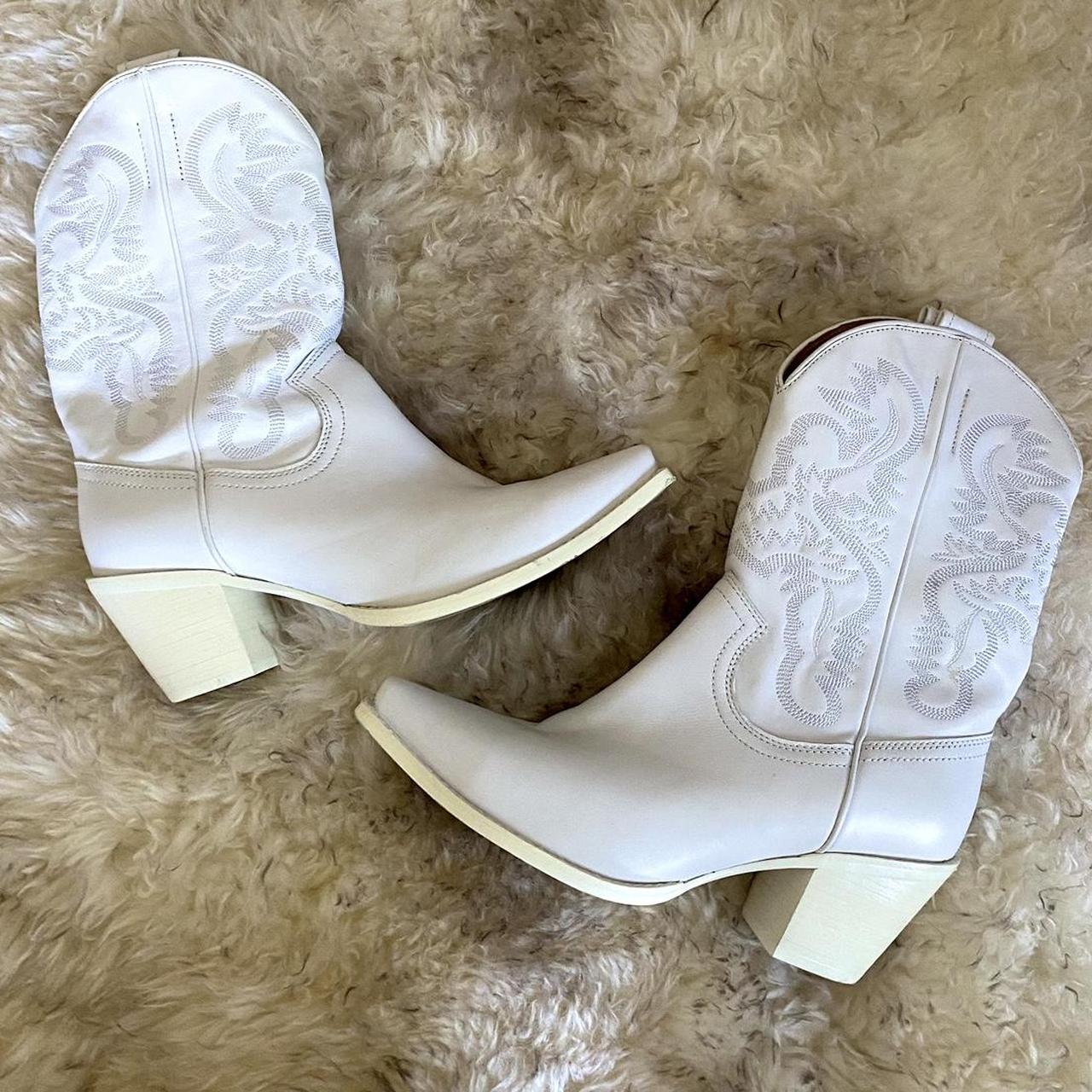 Jeffrey campbell white western boots best sale