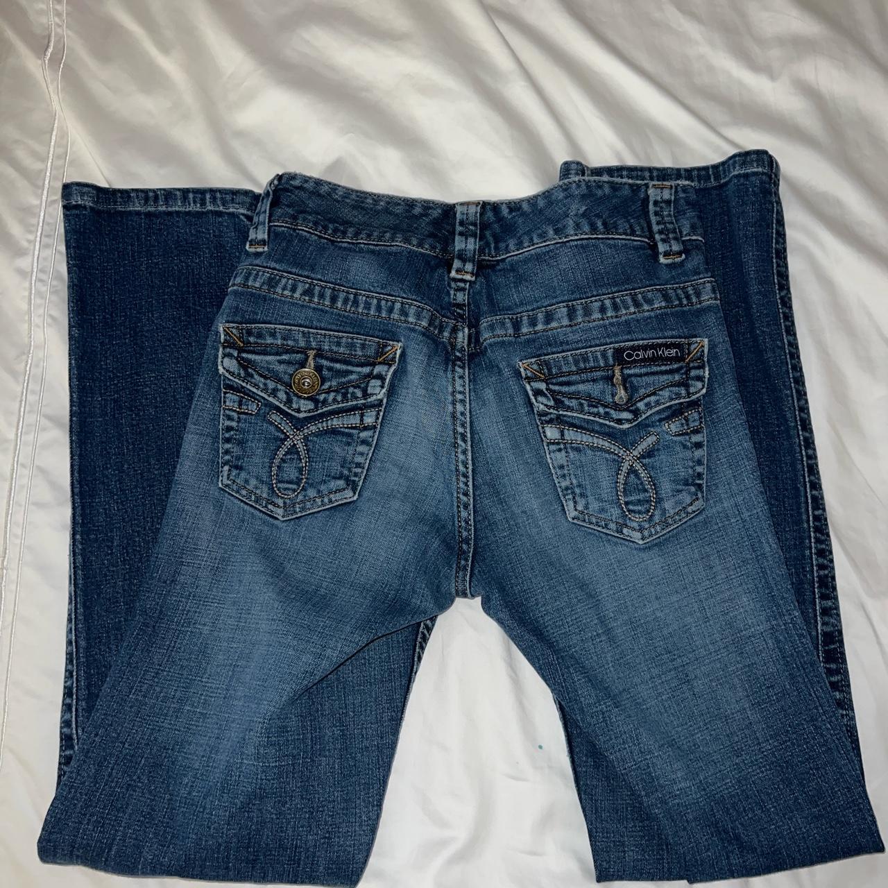 vintage calvin klien dark wash blue jeans midrise... - Depop