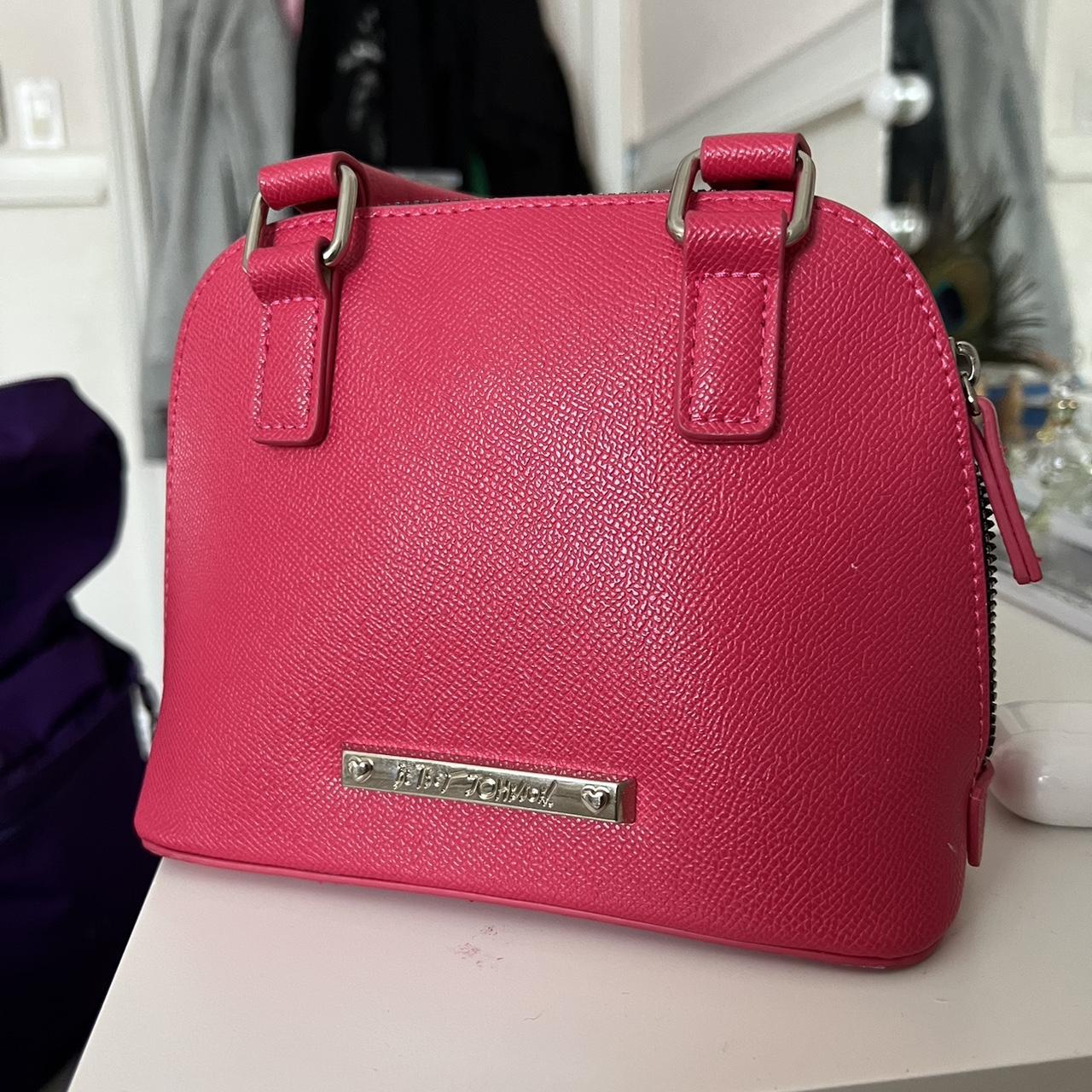 hot pink betsey johnson hand bag purse can attach... - Depop