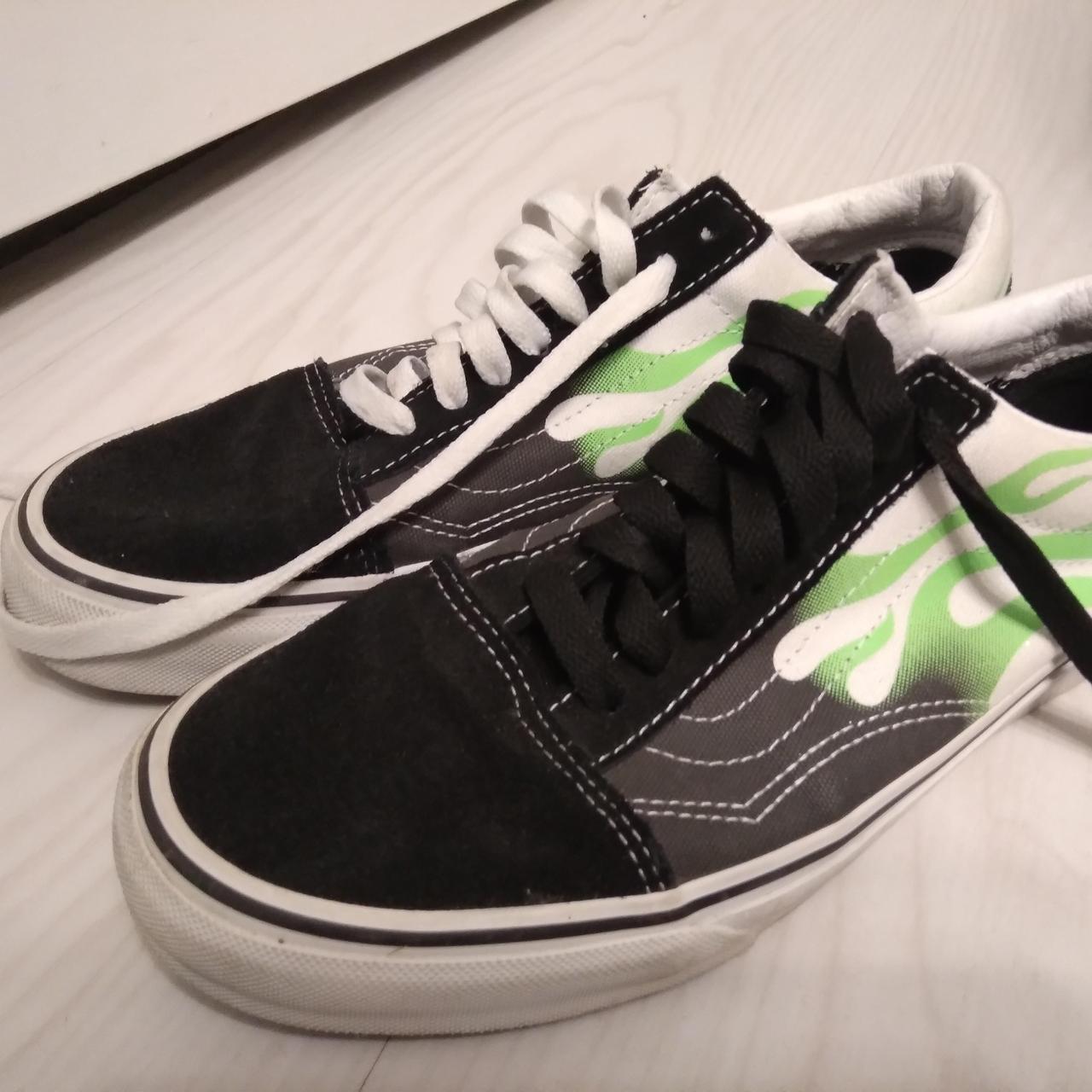 Vans clearance green flame