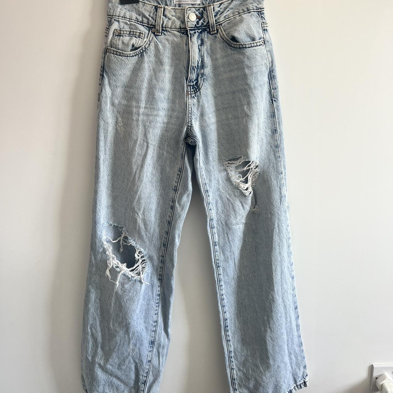 Ripped Wide Leg Jeans Primark size 8, Good