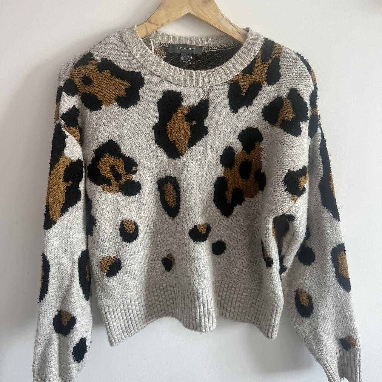 Leopard print jumper Primark size xs but oversized