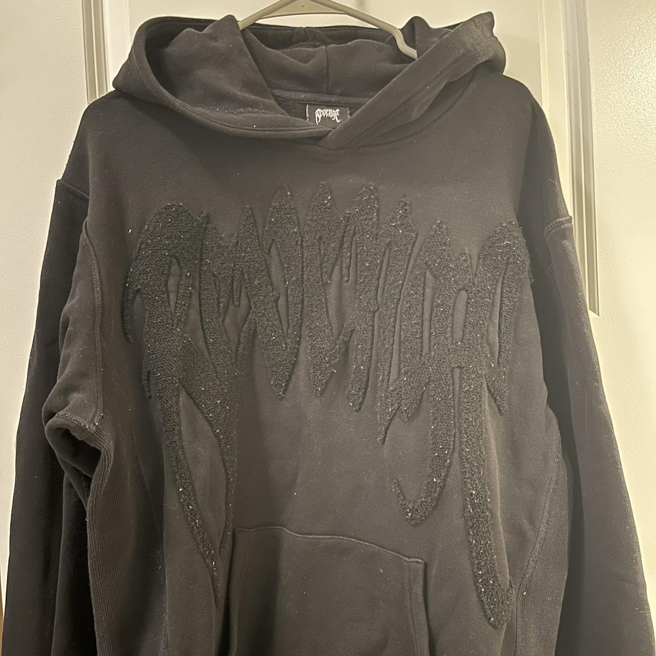 Revenge Chenille Black Patch Hoodie shops (READ DESC)