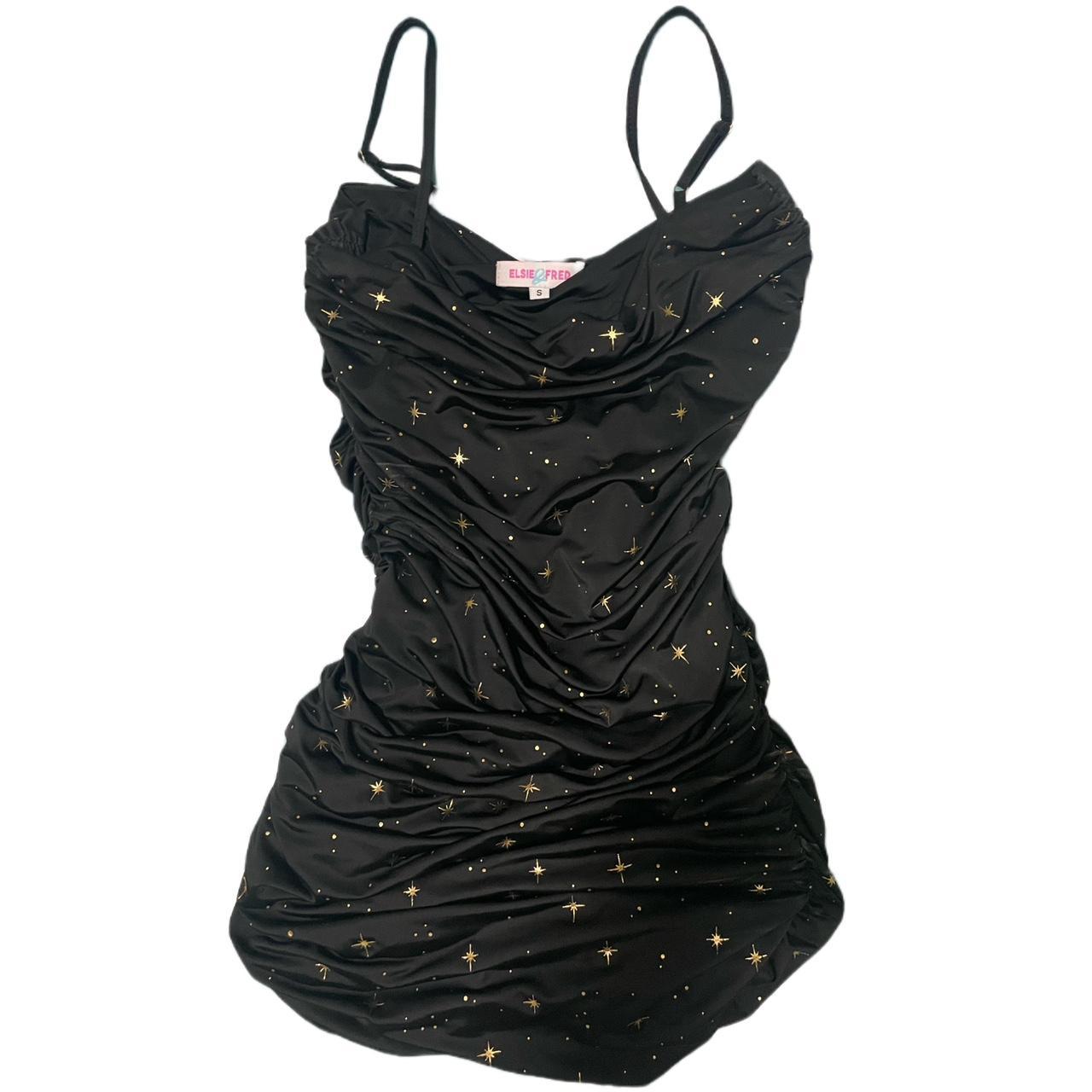 Elsie and Fred Women's Black and Gold Dress