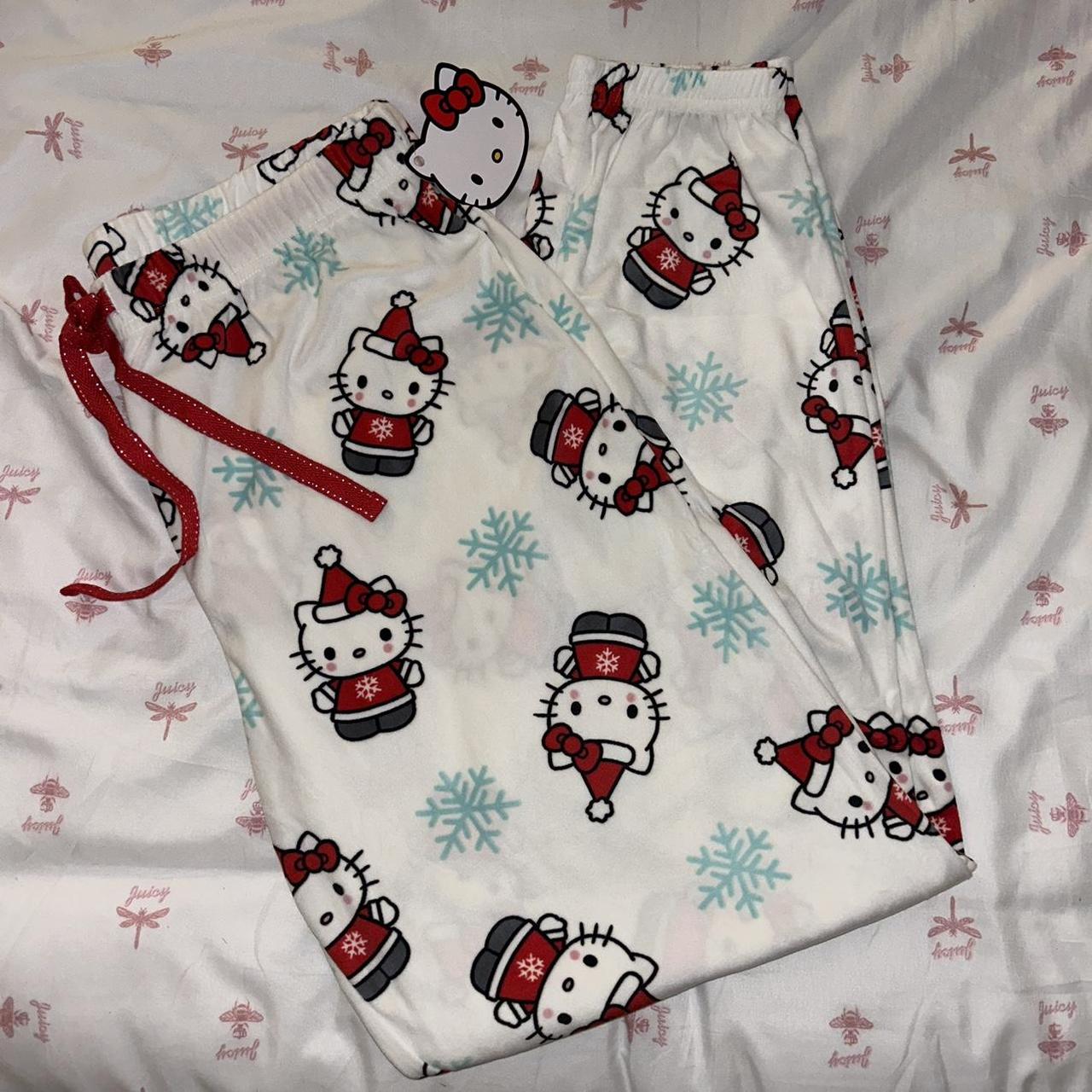 Hello kitty Christmas pajama pants in size medium!!... Depop