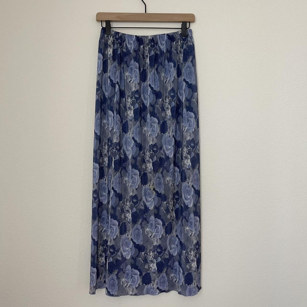 Blue Floral Maxi Skirt Brand: Blair Boutique Size:... - Depop