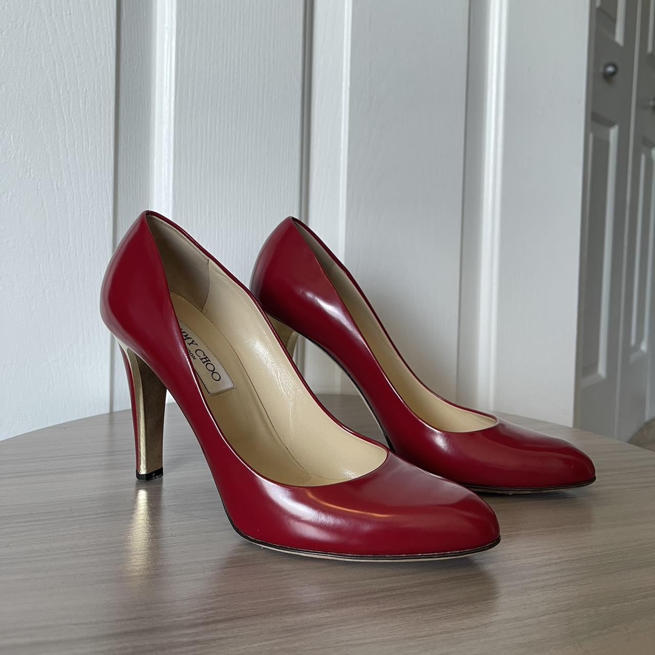 Jimmy Choo vintage red and gold heels Depop