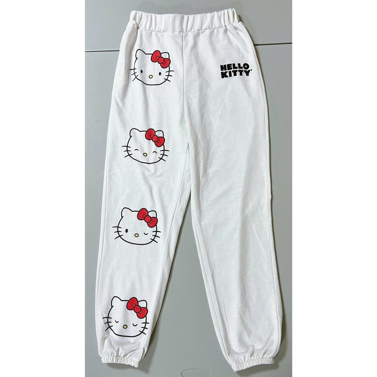 Hello Kitty White Graphic Sweats Sweatpants Joggers... - Depop