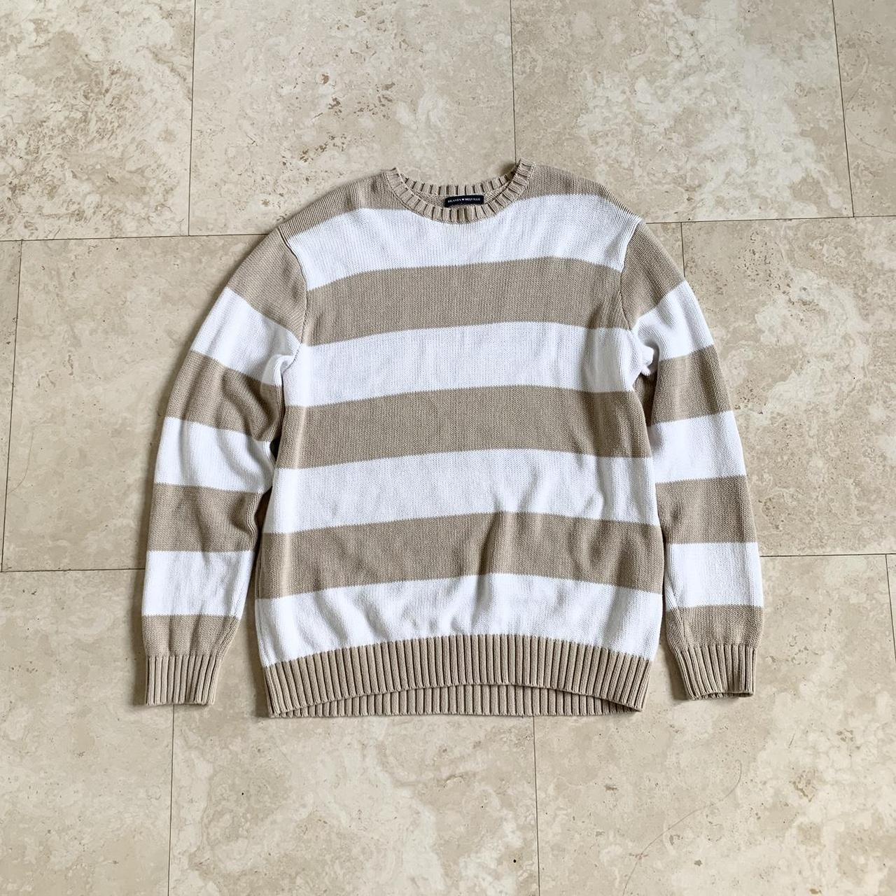 👢BROWN BRANDY MELVILLE STRIPED SWEATER👢 in excellent... - Depop