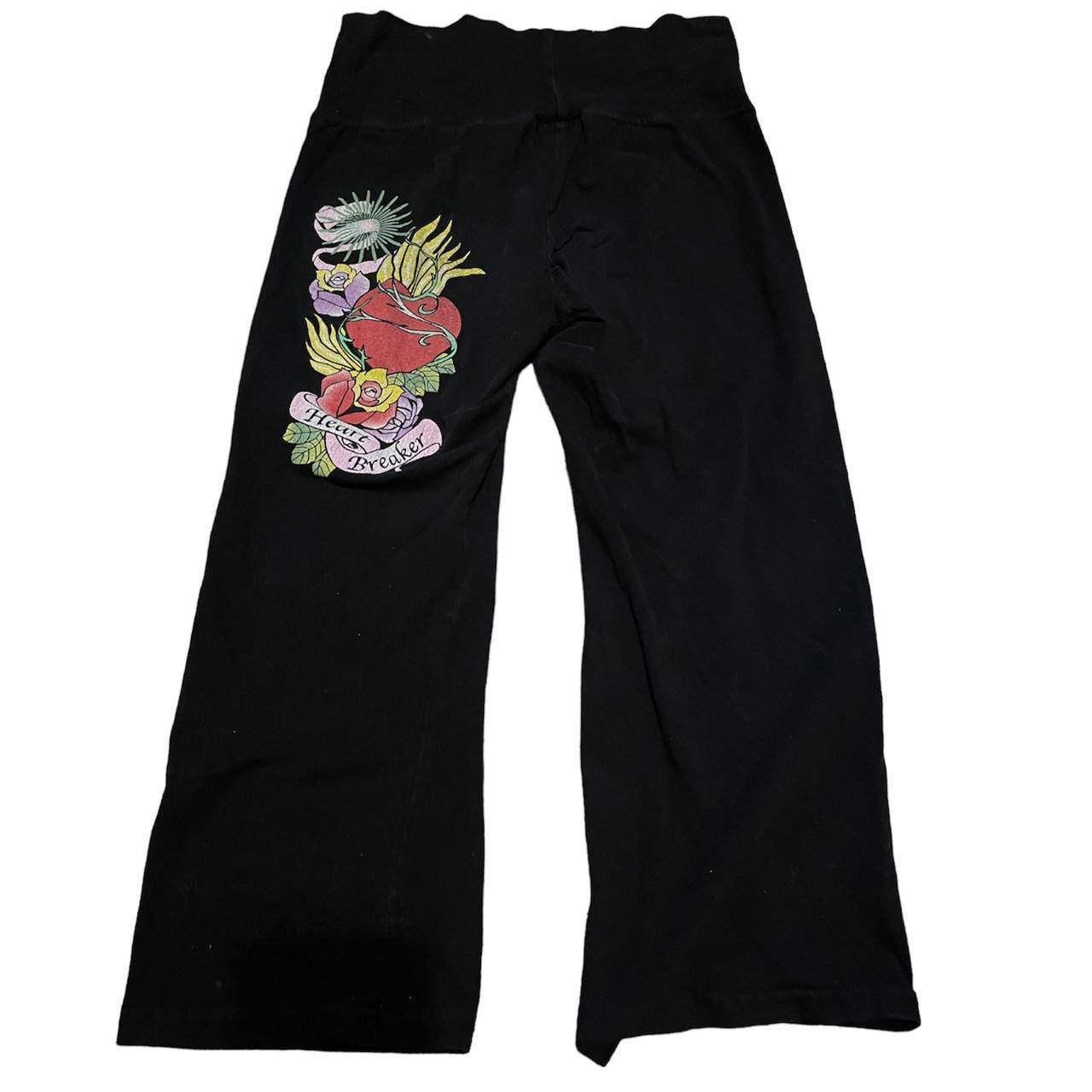 y2k ed hardy style capris shipping 5 dollars too... - Depop