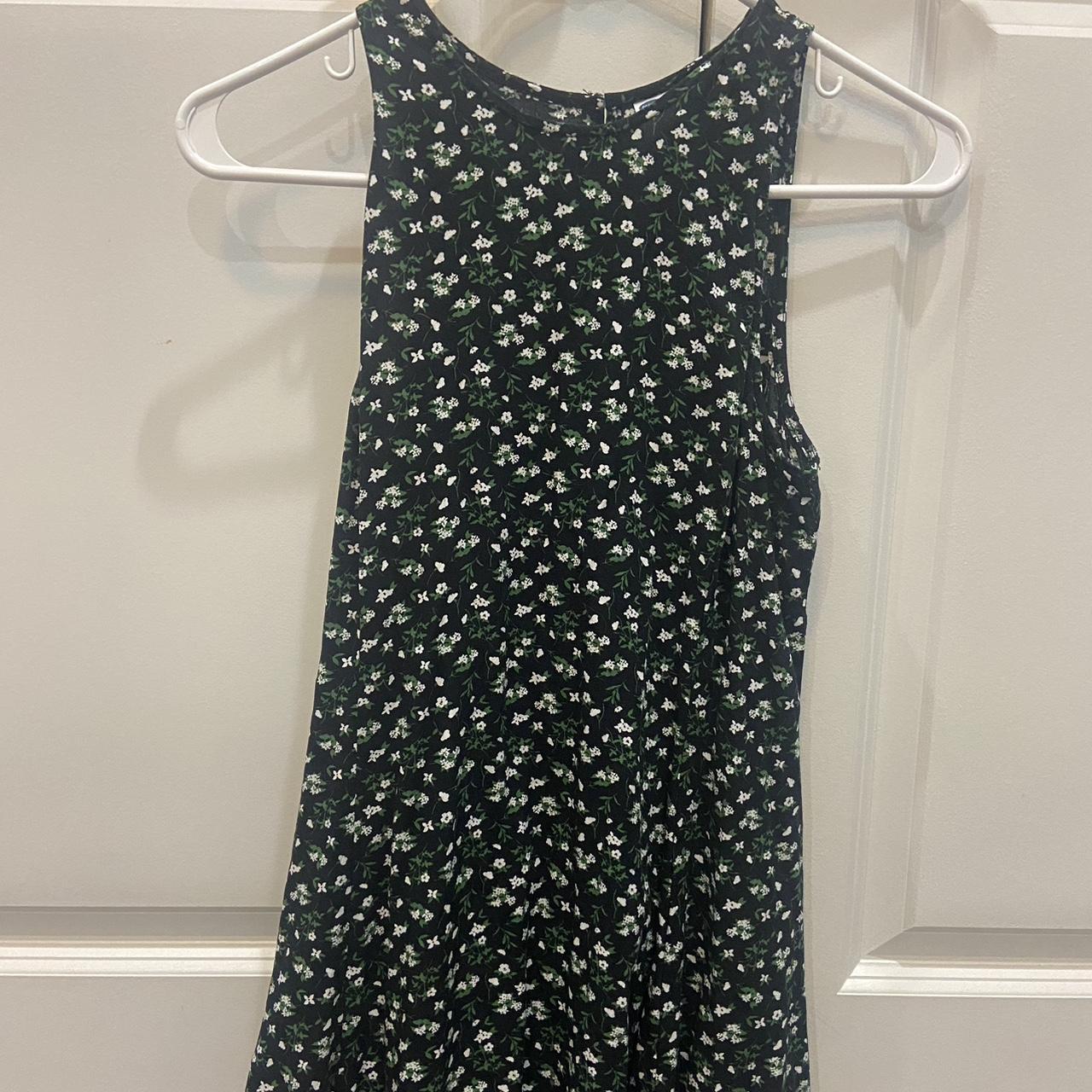 Black floral dress from old navy! Has white and... - Depop