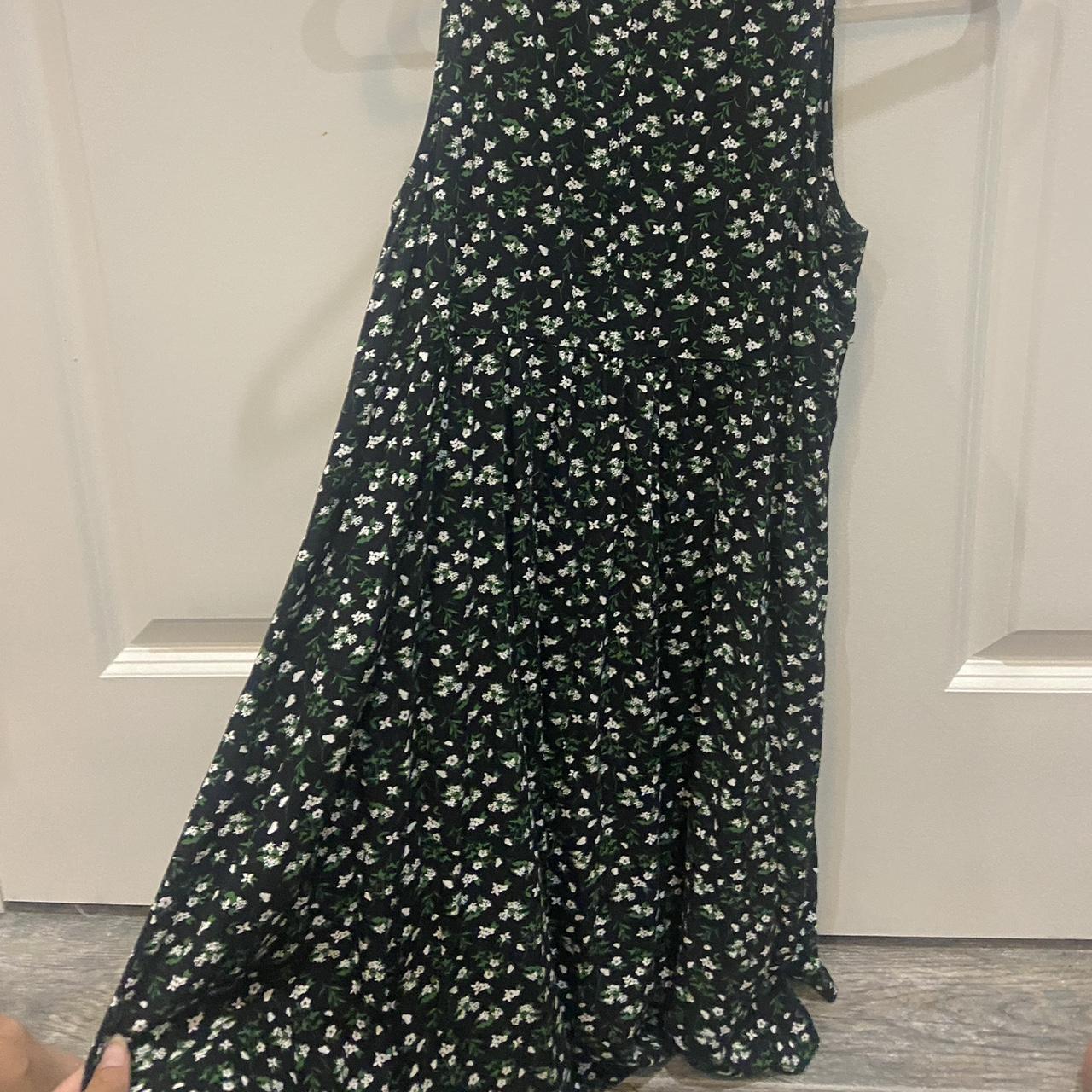 Black floral dress from old navy! Has white and... - Depop