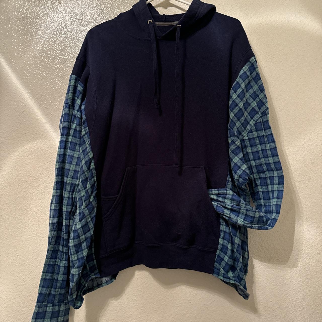 Adidas half 2025 hoodie half flannel